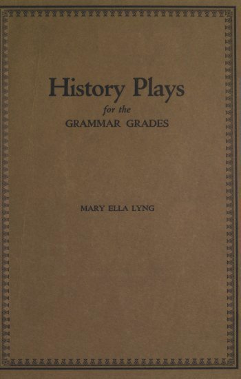 History Plays for the Grammar Grades cover
