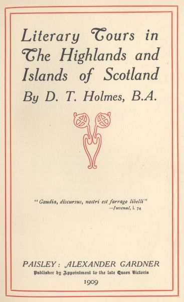 Literary Tours in The Highlands and Islands of Scotland cover