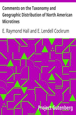 Comments on the Taxonomy and Geographic Distribution of North American Microtines cover