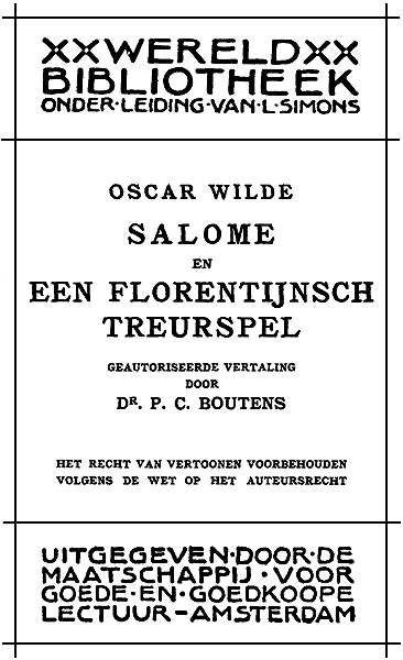 Salome en Een Florentijnsch Treurspel cover