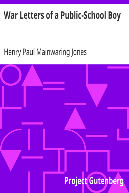 War Letters of a Public-School Boy cover