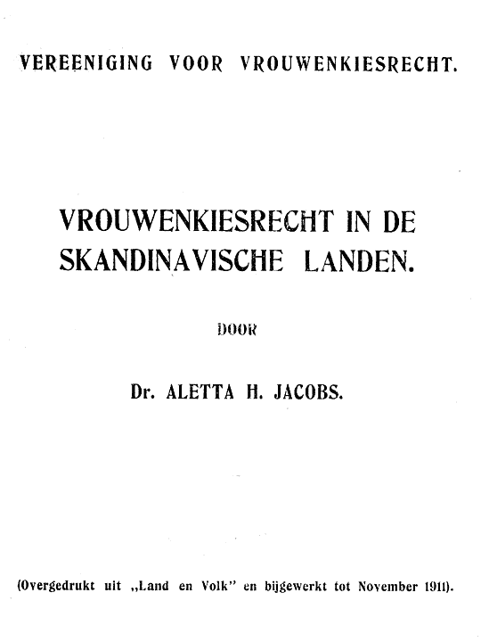 Vrouwenkiesrecht in de Skandinavische landen cover