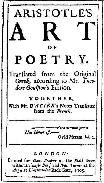 The Preface to Aristotle's Art of Poetry cover