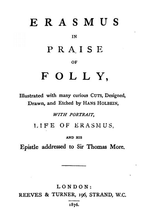 In Praise of Folly / Illustrated with Many Curious Cuts cover