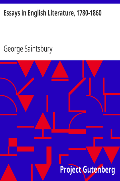 Essays in English Literature, 1780-1860 cover