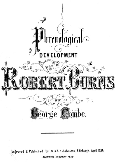 Phrenological Development of Robert Burns / From a Cast of His Skull Moulded at Dumfries, the 31st Day of March 1834 cover