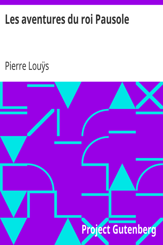Les aventures du roi Pausole cover