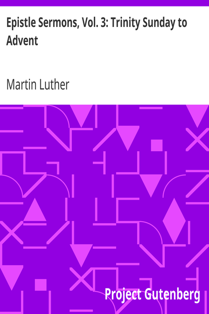 Epistle Sermons, Vol. 3: Trinity Sunday to Advent cover
