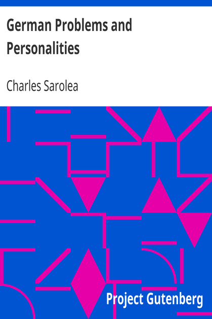 German Problems and Personalities cover