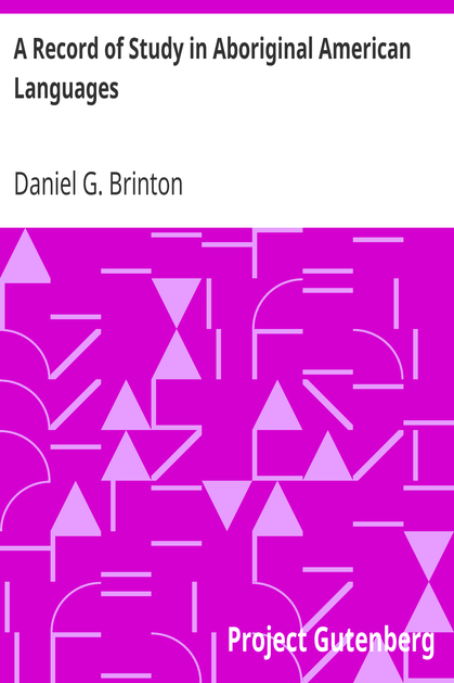 A Record of Study in Aboriginal American Languages cover
