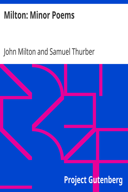 Milton: Minor Poems cover