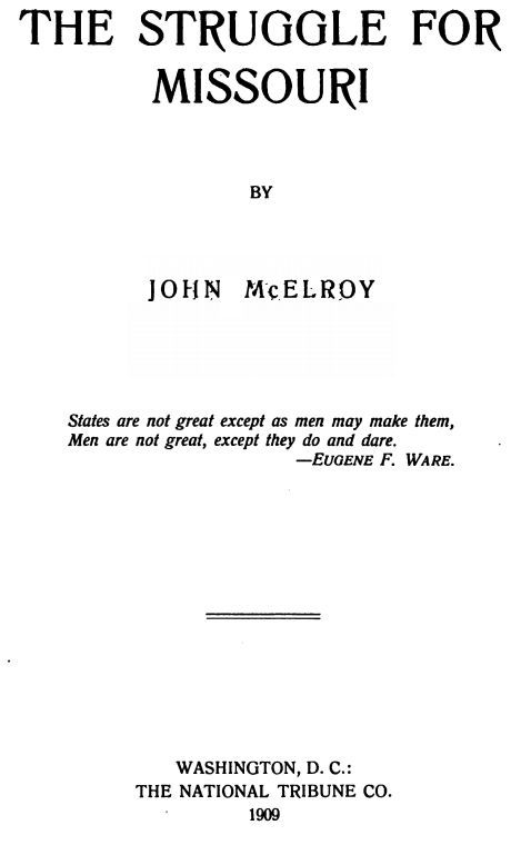The Struggle for Missouri cover