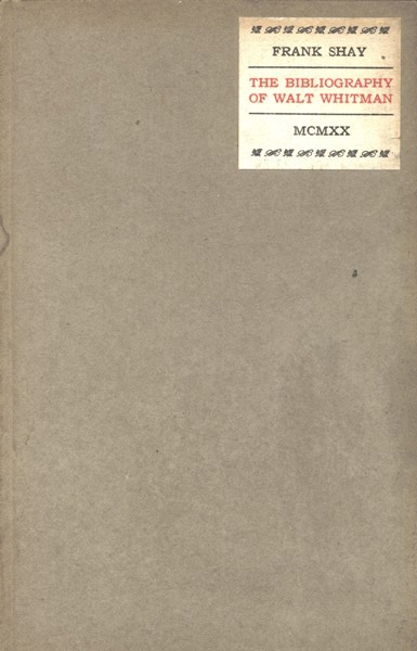 The Bibliography of Walt Whitman cover