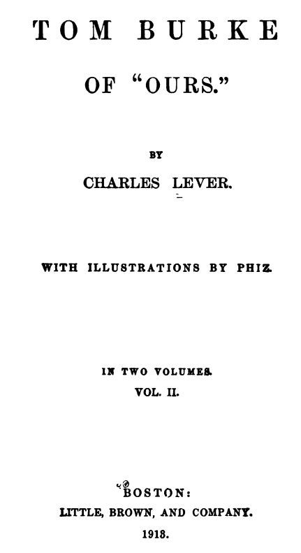 Tom Burke Of "Ours", Volume II cover