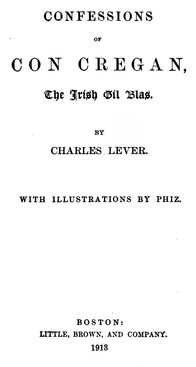 Confessions Of Con Cregan, the Irish Gil Blas cover