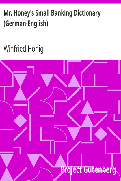 Mr. Honey's Small Banking Dictionary (German-English) cover