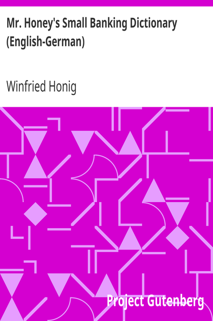 Mr. Honey's Small Banking Dictionary (English-German) cover