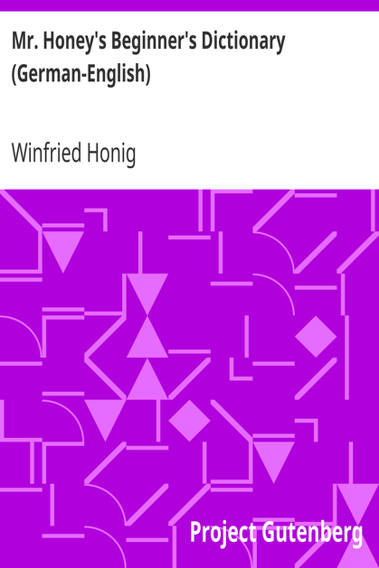 Mr. Honey's Beginner's Dictionary (German-English) cover