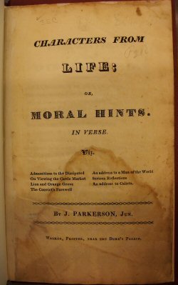 Characters from Life; Or, Moral Hints. In Verse cover