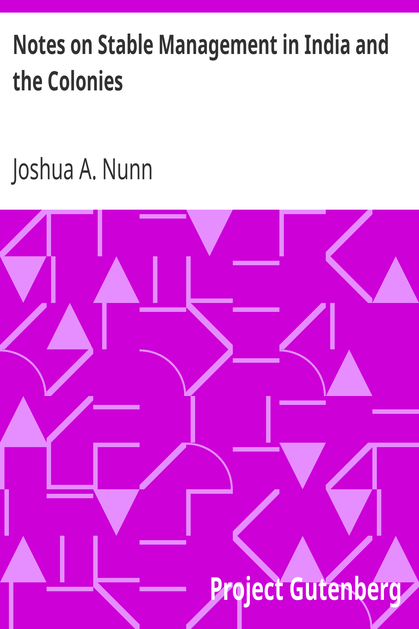 Notes on Stable Management in India and the Colonies cover