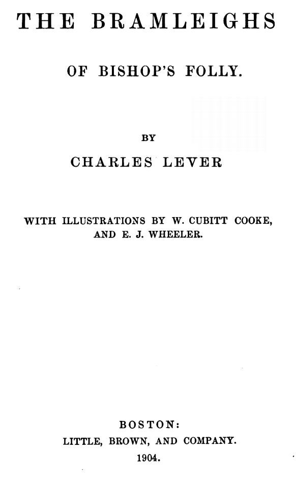 The Bramleighs of Bishop's Folly cover
