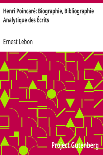 Henri Poincaré: Biographie, Bibliographie Analytique des Écrits cover