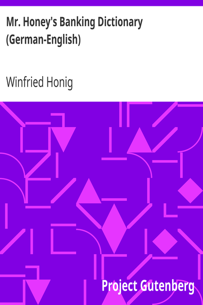 Mr. Honey's Banking Dictionary (German-English) cover