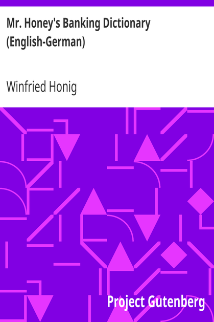 Mr. Honey's Banking Dictionary (English-German) cover
