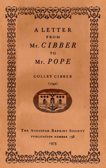 A Letter from Mr. Cibber to Mr. Pope cover