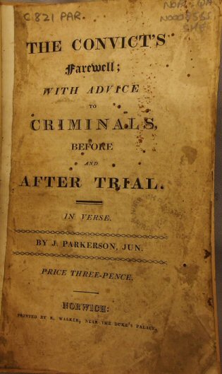 The Convict's Farewell: with Advice to Criminals, before and after Trial cover