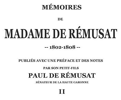 Mémoires de madame de Rémusat (2/3) / publiées par son petit-fils, Paul de Rémusat cover