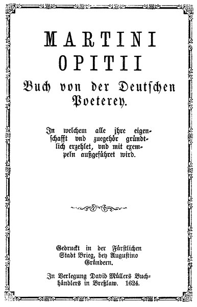 Buch von der Deutschen Poeterey cover