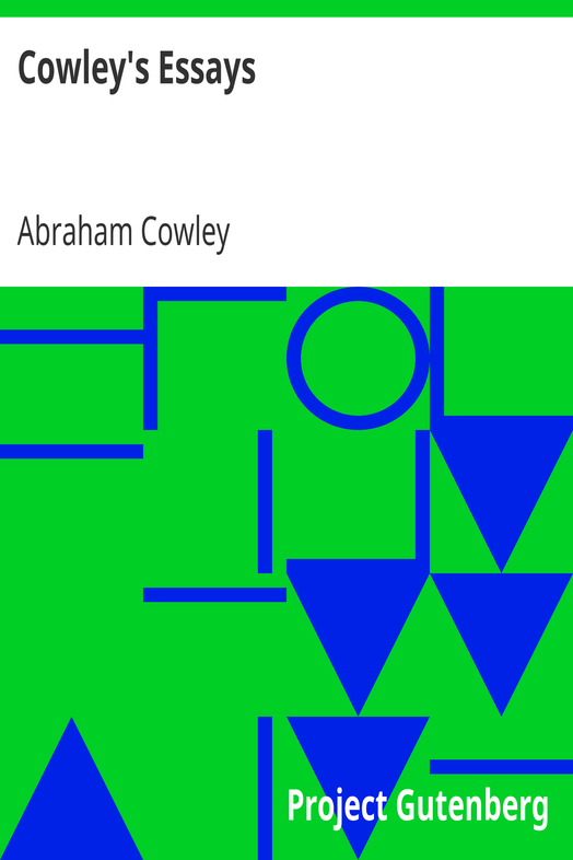 Cowley's Essays cover