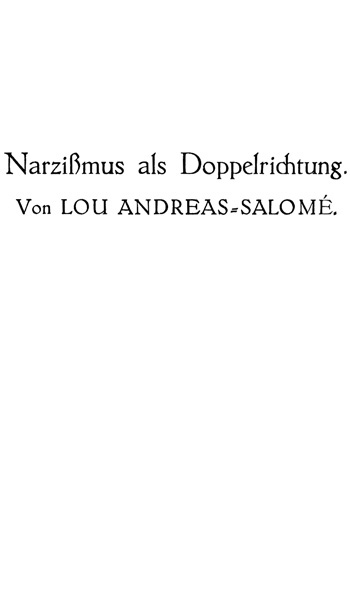 Narzißmus als Doppelrichtung cover