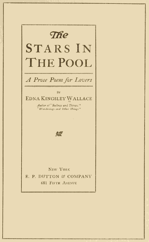The Stars in the Pool: A Prose Poem for Lovers cover