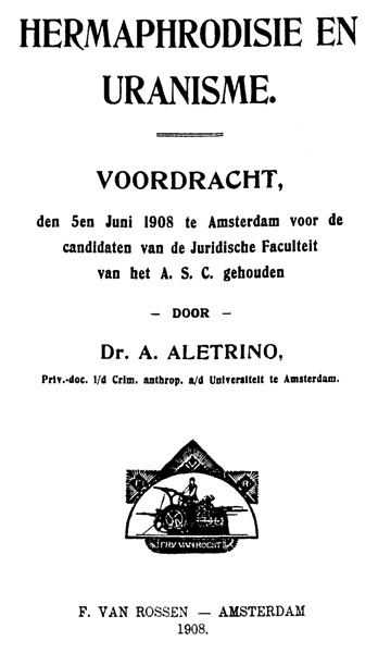 Hermaphrodisie en Uranisme cover