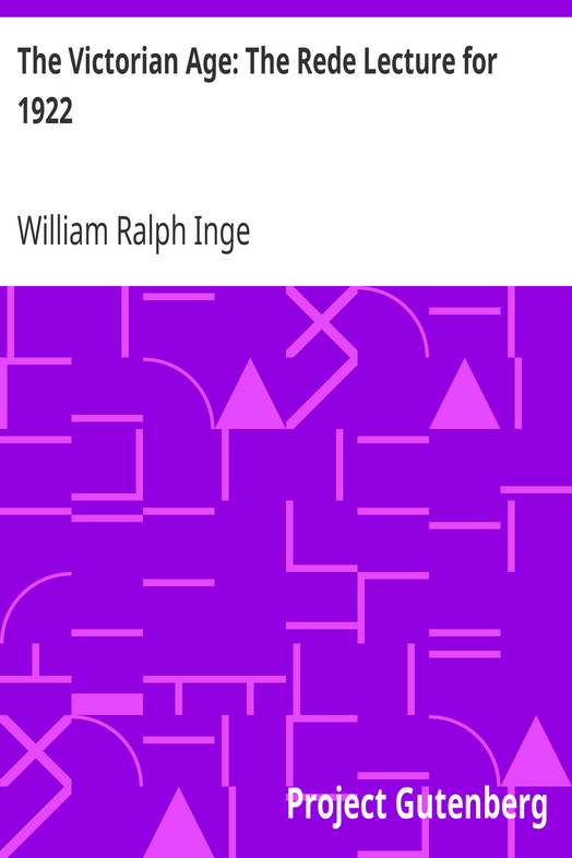 The Victorian Age: The Rede Lecture for 1922 cover