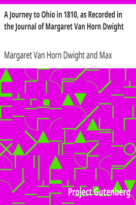 A Journey to Ohio in 1810, as Recorded in the Journal of Margaret Van Horn Dwight cover