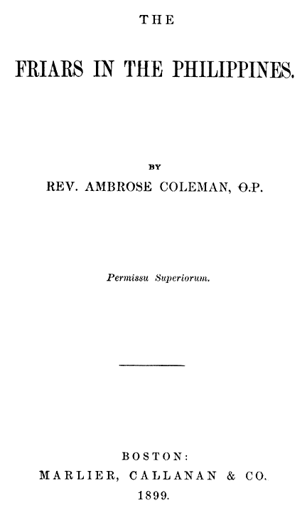 The Friars in the Philippines cover