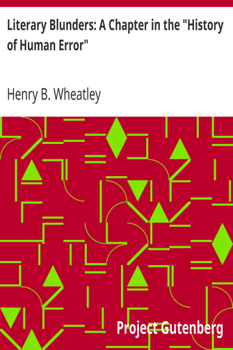 Literary Blunders: A Chapter in the "History of Human Error" cover