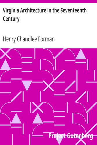 Virginia Architecture in the Seventeenth Century cover