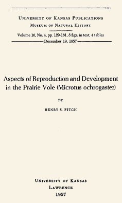 Aspects of Reproduction and Development in the Prairie Vole (Microtus ochrogaster) cover