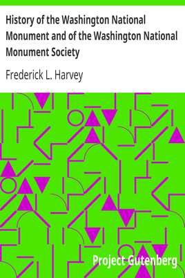 History of the Washington National Monument and of the Washington National Monument Society cover