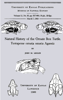 Natural History of the Ornate Box Turtle, Terrapene ornata ornata Agassiz cover