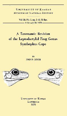 A Taxonomic Revision of the Leptodactylid Frog Genus Syrrhophus Cope cover