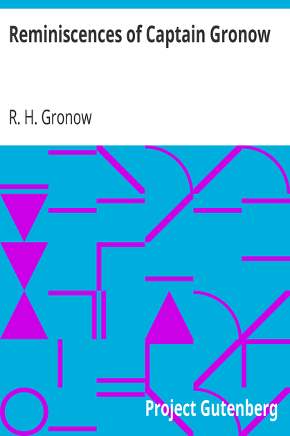 Reminiscences of Captain Gronow cover