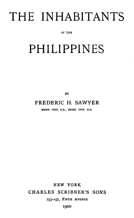 The Inhabitants of the Philippines cover