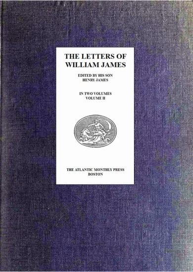 The Letters of William James, Vol. 2 cover