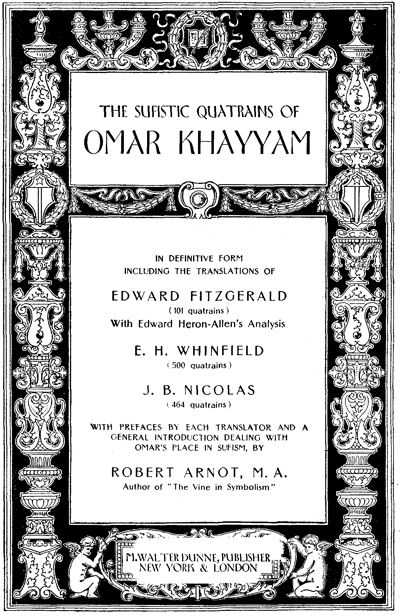 The Sufistic Quatrains of Omar Khayyam cover