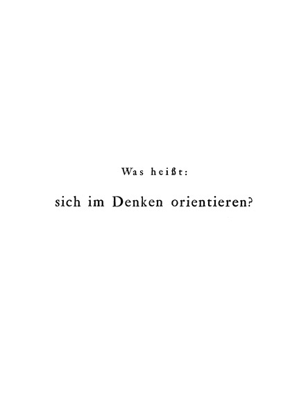 Was heißt: sich im Denken orientieren? cover